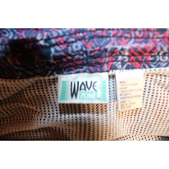 Mens Vintage Wave Zone Drawstring Mesh Lined Swim Shorts Trunks Large Floral - Picture 4 of 5